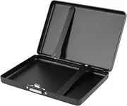 [BAOL] Metal Cigarette Case, Aluminium Alloy Cigarette Box Double Sided Spring Clip Open Pocket Holder for Cigarettes Credit Card Holder Protective Security Wallet for Men Women Gift (Black)