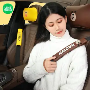 LINE FRIENDS 熊大 汽車頭枕腰靠車用靠枕護頸枕車載座椅頸椎枕頭