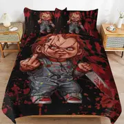 a1352 Chucky Duvet Cover Set, 3 Piece Bedding Set 86x70" Double Sided Printing Decorative Comforter Cover Set (1 Duvet Cover + 2 Pillow Shams)" jfr135