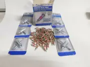 Box of 100 Standard Bore Valve Stem Cores for Car Truck Bus plus 6 4-Way Tools