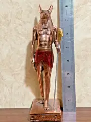 8 inch Ebros Anubis Unique ANTIQUE EGYPTIAN Statue Solid Stone - jackal Handmade