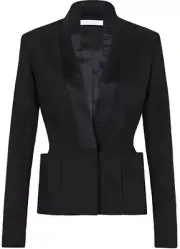 BNWT SASS & BIDE "Blossom Beauty" Satin Trim Black Jacket - Size 12 - $550