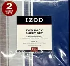 New IZOD Twin XL 2-Sheet Set 6 Piece-2 Flat/2 Fitted Sheet/2 PillowCase