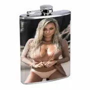 Louisiana Pin Up Girls D2 Flask 8oz Stainless Steel Hip Drinking Whiskey