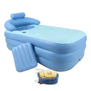 Foldable Inflatable Blowup Pvc Bath Tub Home Indoor Travel Spa Relaxing Baths