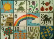 Kid's 123 Hand Painted Needlepoint Canvas