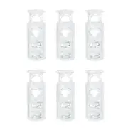 6pcs Plastic Spring Cord Locks Double Hole End Stoppers Fastener Slider Clear