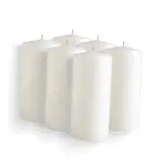 White Pillar Candles Bulk - 2.75x6 Inch, Set of 6 Unscented Pillar Candles,