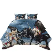 Cool Fantasy Art Pegasus Women Warriors Coverlet