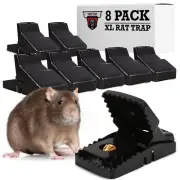 TwinTech Jaws 8-Pack Reusable Mouse Traps & Rat Trap - Extra Large, Durable, ...