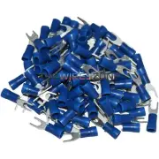 The Install Bay BVST8 Blue Vinyl 16-14 Gauge #8 Spade Terminal Connector 100/pk