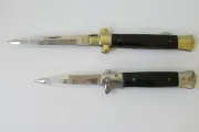Benchmark large 6" Italian style stiletto folding locking knife + 5" stilletto