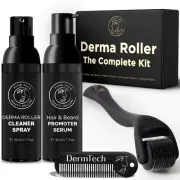 Derma Roller Kit For Hair & Beard Growth Kit - Including: A Derma Roller, Rol...