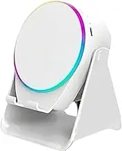 4-in-1 360°Rotating Bluetooth Speaker Stand, Cell Phone Stand with Wireless Bluetooth Induction Speaker Hd Surround Sound Rechargeable Phone Holder(White)