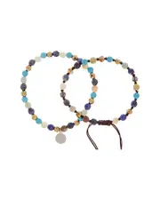 Jean Claude Silver Gemstone Set of Beaded Bracelets