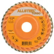 Walter 15Y454 4-1/2x7/8 ALLSTEEL TURBO Flap Disc Nylon Back 40 Gr Type 27 10 pk