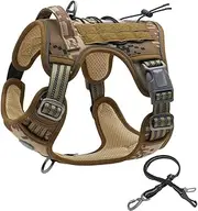 [UPET] No-Pull Dog Harness, Reflective Adjustable Heavy Duty No-Choke Comfortable Service Puppy Soft Padded Vest Harnesses for Small, Medium, and Large Dogs Walking,Included1*Dog Seat Belt(Camouflage M)