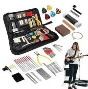 Electric Guitar Tool Kit - 72X Maintenance Tool Kit with Carry Bag,String Instrument Accessories Set with Strings Picks Bridge Pins, Care Supplies for Acoustic Guitar Ukulele