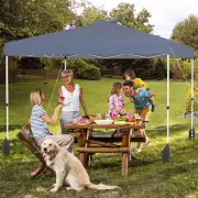Costway3 x 3 m Pop up Canopy Tent with 1 Sidewall and Wheeled Bag-Grey