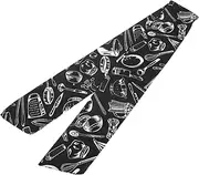 [COMPUKAS] Men's Chef Bow Tie Scarf Kitchen Work Neck Ties Breathable Polyester for Restaurant Culinary School Black