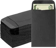 uxcell Money Envelope, 100 Pack 3.5" x 2.2" Cash Envelopes Money Holder Bags Budgeting Saving Challenge Letter for Gift Coins Checks Tickets Jewelry Passport Card, Black