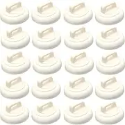 CANAANIN Magnetic Cable Zip Tie Mounts Clips Multipurpose Zip Ties Mount Base Holder Black Wire Cable Holder Mount Wire Clips Management for Home Office Marine Electrical Wiring (White, 20 Piece)