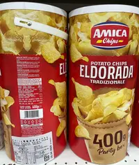 在飛比找Yahoo!奇摩拍賣優惠-10/25前 🇮🇹 義大利Amica 桶裝洋芋片 400g 