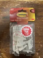 3M Command 9 Small Wire Hooks 12 Adhesive Strips Wall Hanger VALUE PACK 17067VP-