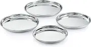Neelam Stainless Steel N.P.15 22G Thali, 33 cm, Silver, Set of 4