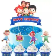 13pcs Cocomelon cake topper JJ Tomtom Yoyo cupcake toppers cocomelon family