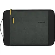 STM Kin Laptop Sleeve for 15"-16" MacBook Air & Pro - Black Slate - Fleece-Lined Interior, 4mm EVA Shock Absorption, Zippered Storage Pocket, Retractable Handle [stm-114-483P-01]