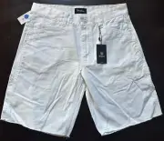 NEW Brixton Mens White Cosmo Utility shorts Relaxed Straight 36