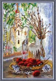 Bead embroidery kit Palm Sunday needlework kit Art canvas beadwork pattern