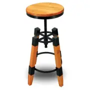 NEW! MODERN RETRO WOOD BARSTOOL-ADJUSTABLE RUSTIC BAR/COUNTER STOOL-WYLAND