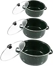 LAPYAPPE 3-piece Mini Soup Pot Set Cookware Cook Pan Noodle Pot Saucepan Cover Kitchen Cookware Set