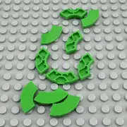 LEGO Tile Round - Bright Green - Corner 2 x 2 Macaroni - QTY x10