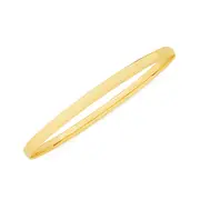9ct Gold 4x65mm Solid Bangle