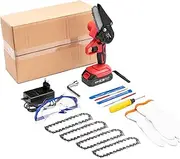 Cordless Mini Chainsaw - 4 Inch Chainsaw, 3000mAh Battery, One Hand Operation, Electric Chainsaw Kit for Pruning Wood Tree Cutting