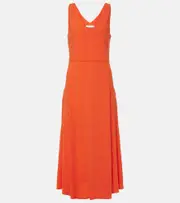 [Vince] Vince Linen-blend midi dress AU 8 orange