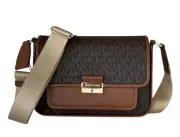 MICHAEL KORS BRADSHAW MEDIUM FLAP POCKET MESSENGER BAG MK BROWN