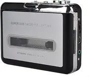 USB Cassette Player Portable Tape Convert Player Tape to MP3/CD Format Capture MP3 Audio Music Via USB Black&Silver
