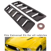 Pair Universal Car Bonnet Hood Vent Louver Cooling Panel Trim Black New