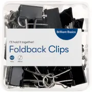 Brilliant Basics 25mm Foldback Clip 40 Pack - Black