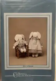 Cornell Collection Pattern ERIC & EMMA 17" Stuffed Bunny Rabbit Prairie Doll unc