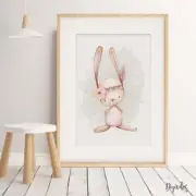 Baby, Nursery Wall Art Prints Watercolour Woodland Animals Floral. Nursery Decor