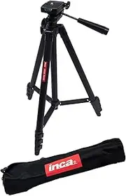 [Inca] Lightweight Tripod with 3 Way Head, Durable Quality, 3 Section Aluminium, Black (I3130B)