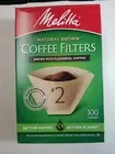 Melitta Super Premium #2 Cone Paper Coffee Filter Natural Brown, 100 Count