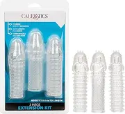 [CalExotics] 3 Piece Extension Kit Male Penis Girth Enhancement Sleeves, Clear