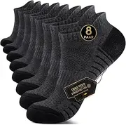 [EKSHER] Unisex Cushioned Trainer Socks 8 Pairs Breathable Short Sports Socks Terry Sole Cotton Running Socks