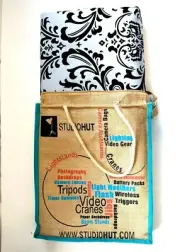 StudioHut Photo Studio Fabric Backdrop - 9'x12' - Gray with Black Velour Pattern
